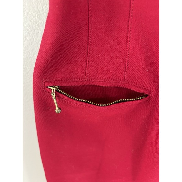 Escada Women's Straight Pencil Skirt Size 34 Red 100% Wool - Picture 11 of 16